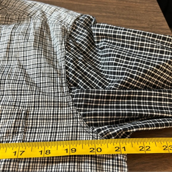 Rag & Bone Monochrome Plaid Patchwork Button-Down Men Shirt L - Picture 7 of 9